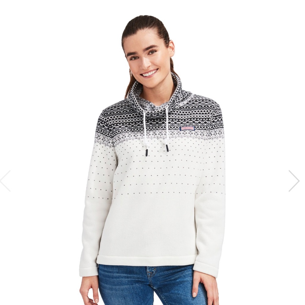 NWT M Vineyard Vines Fair Isle Funnel Neck Knit